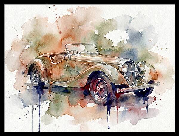 Classic Car Watercolor Elegance