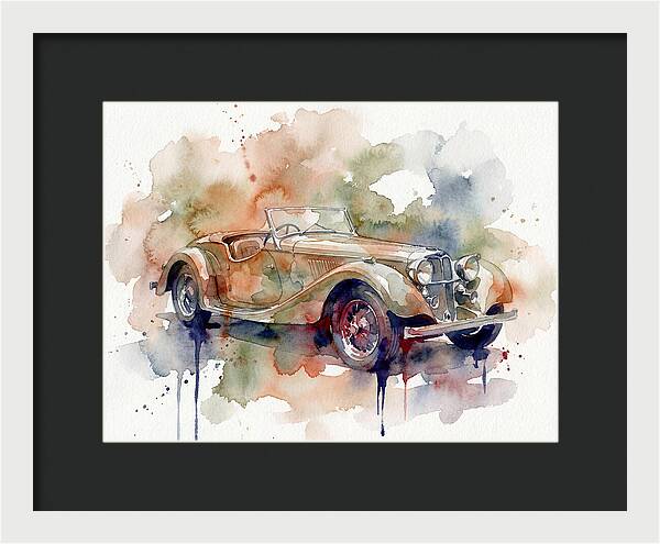 Classic Car Watercolor Elegance