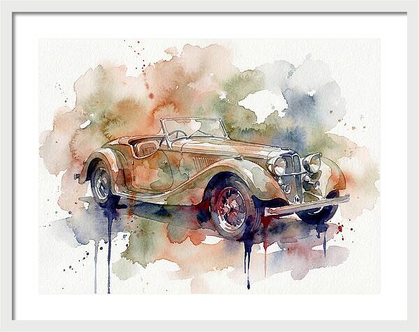 Classic Car Watercolor Elegance