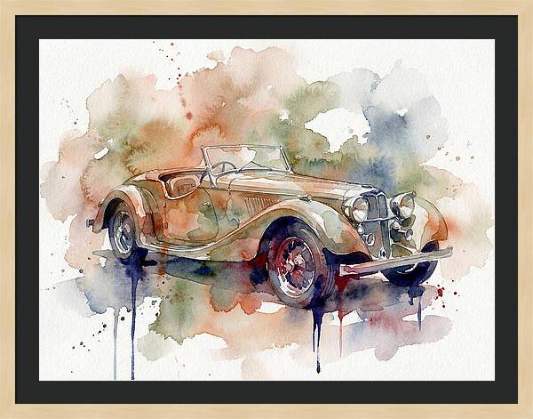 Classic Car Watercolor Elegance