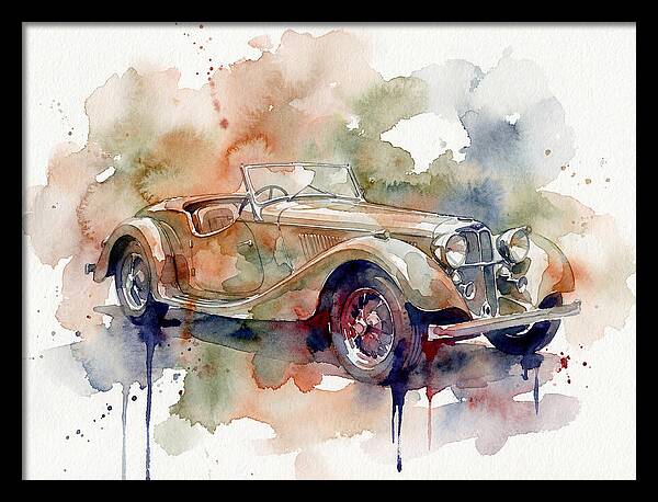 Classic Car Watercolor Elegance