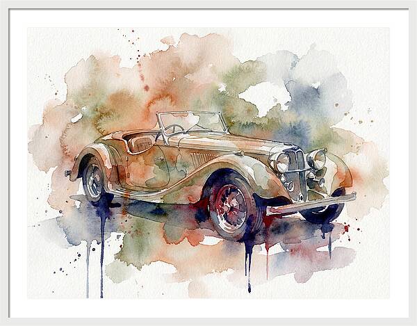 Classic Car Watercolor Elegance