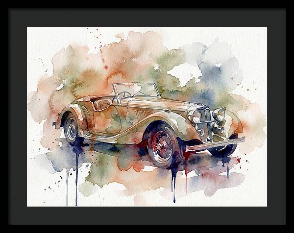 Classic Car Watercolor Elegance