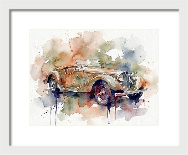 Classic Car Watercolor Elegance