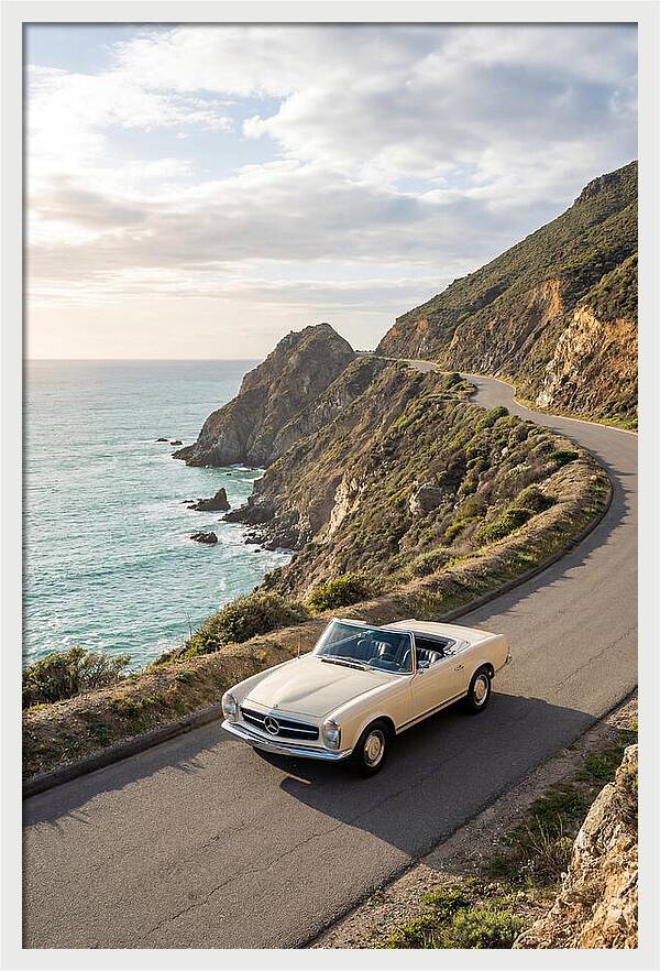Classic Convertible Along Coastal Road