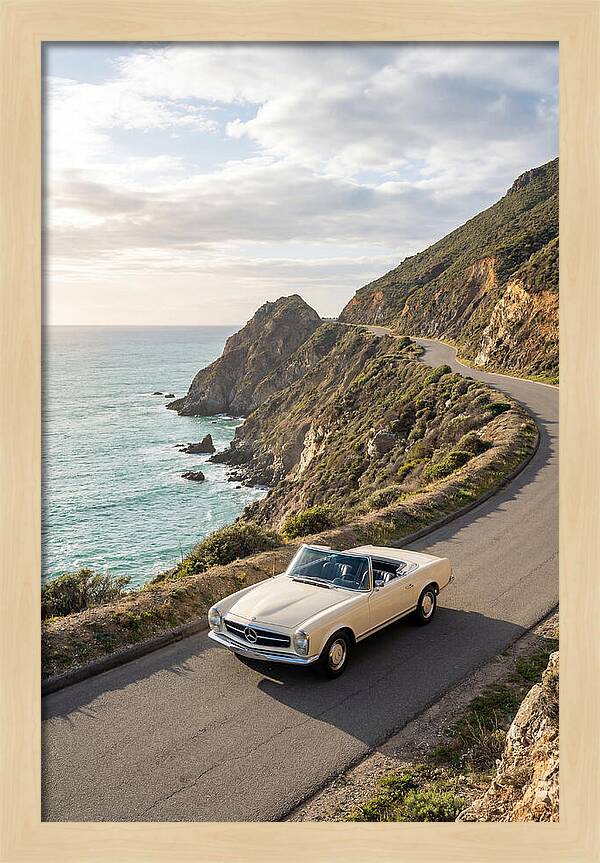 Classic Convertible Along Coastal Road