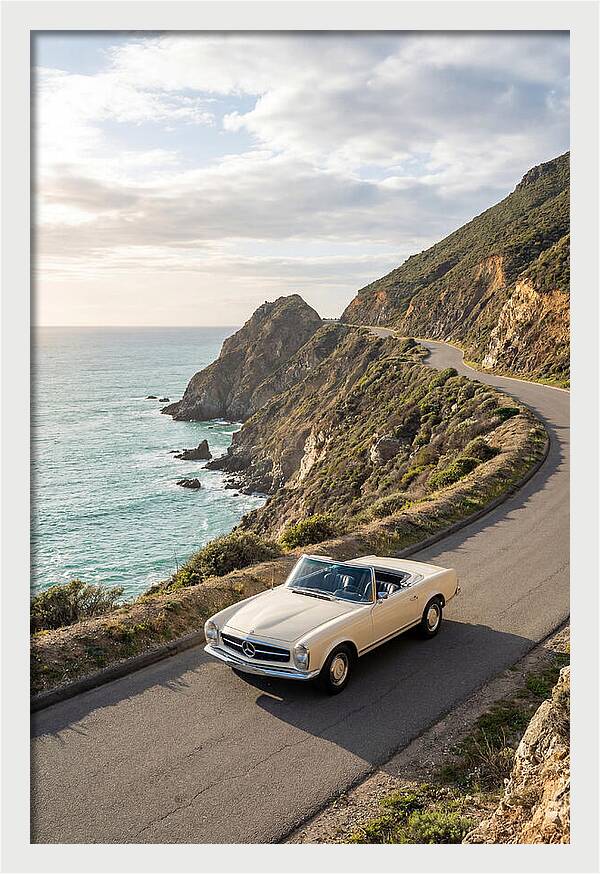 Classic Convertible Along Coastal Road