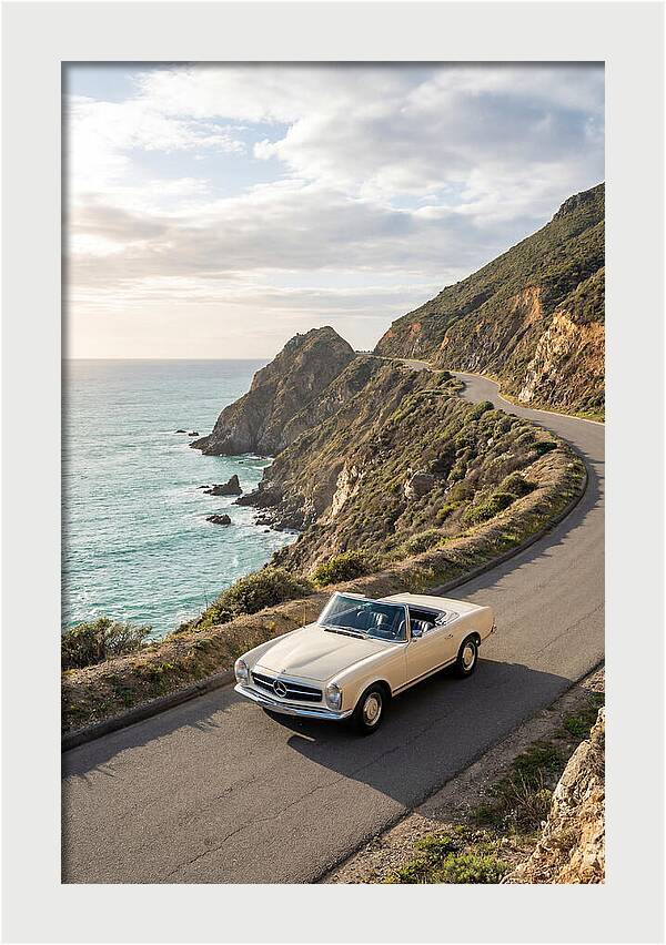 Classic Convertible Along Coastal Road
