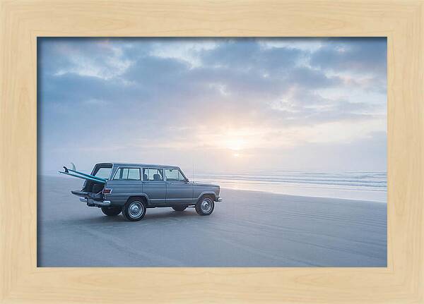 Classic Jeep By The Shore
