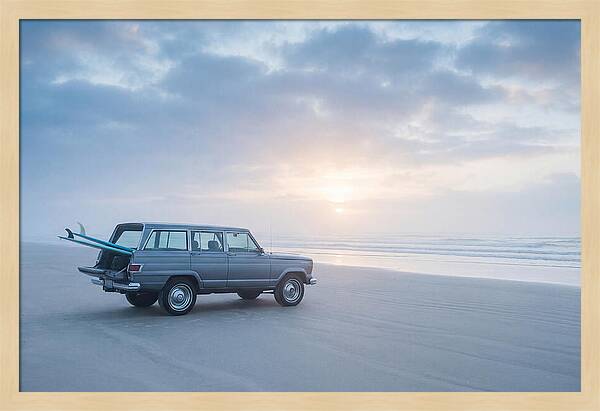Classic Jeep By The Shore