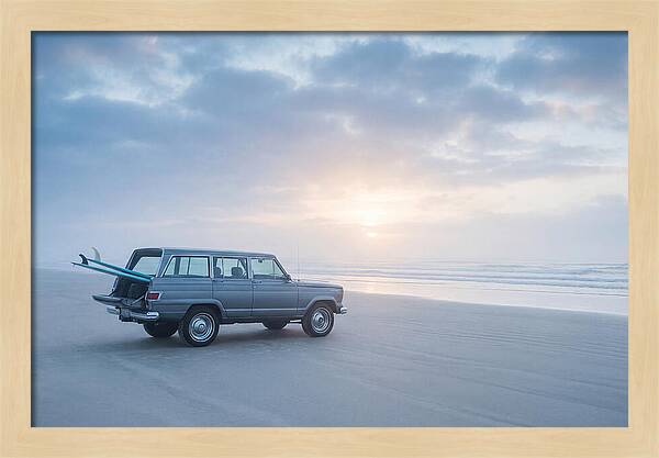Classic Jeep By The Shore