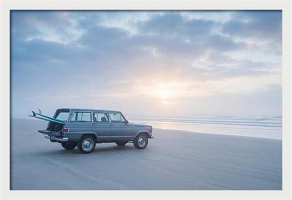 Classic Jeep By The Shore