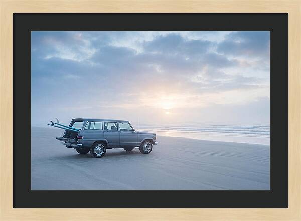 Classic Jeep By The Shore