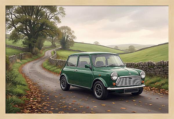 Classic Mini Cooper In British Racing Green