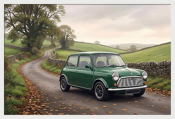 Classic Mini Cooper In British Racing Green