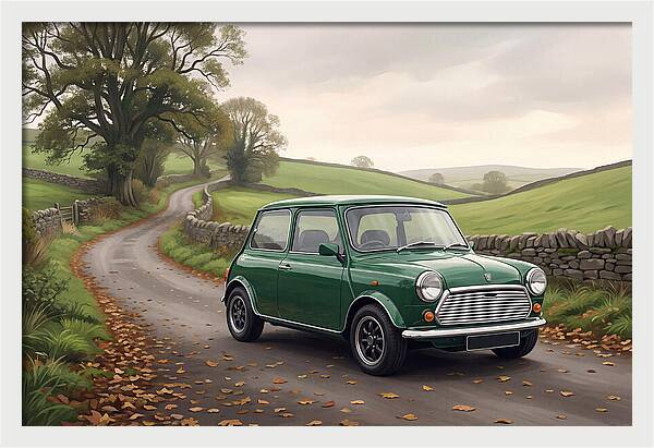 Classic Mini Cooper In British Racing Green