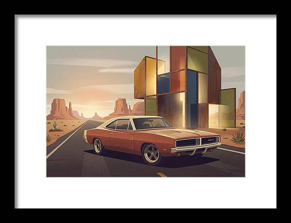 Classic Muscle Car In The Desert
