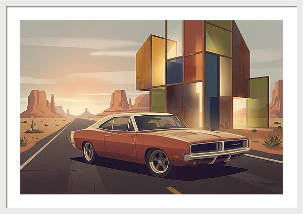 Classic Muscle Car In The Desert