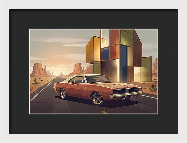 Classic Muscle Car In The Desert