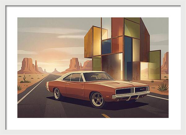 Classic Muscle Car In The Desert