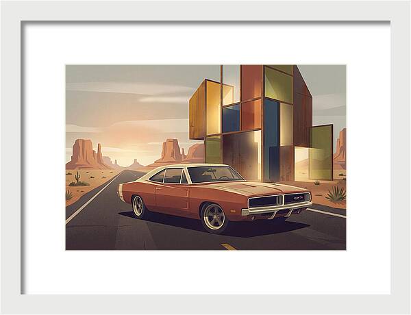 Classic Muscle Car In The Desert