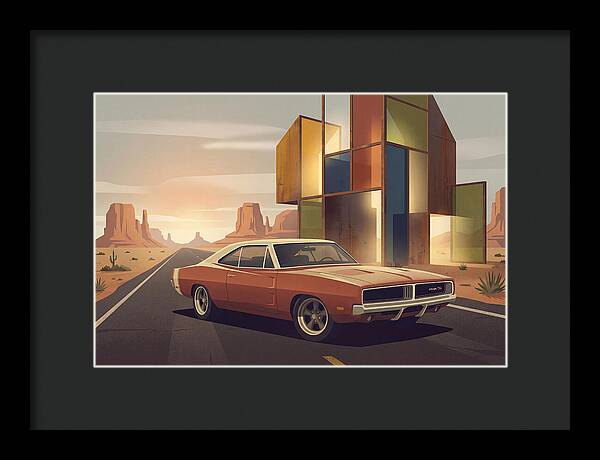 Classic Muscle Car In The Desert