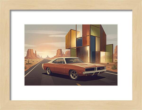 Classic Muscle Car In The Desert