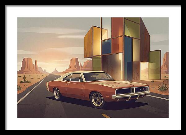 Classic Muscle Car In The Desert