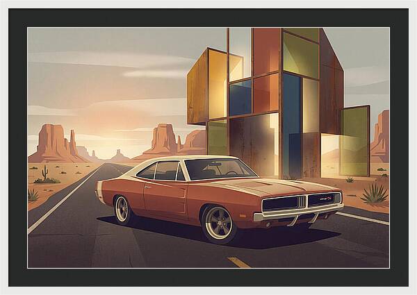 Classic Muscle Car In The Desert
