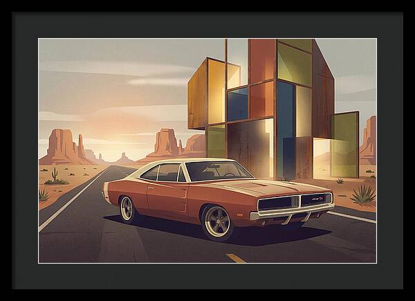 Classic Muscle Car In The Desert