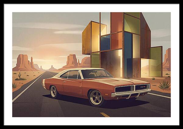 Classic Muscle Car In The Desert