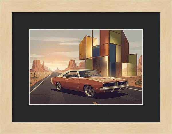 Classic Muscle Car In The Desert