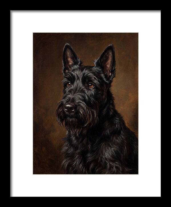 Classic Oil Portrait Scottish Terrier