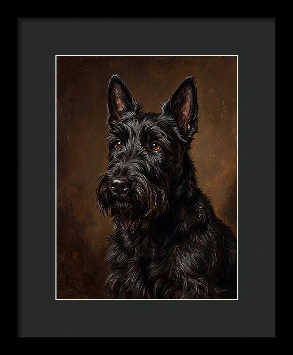Classic Oil Portrait Scottish Terrier