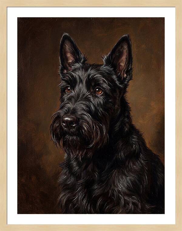 Classic Oil Portrait Scottish Terrier