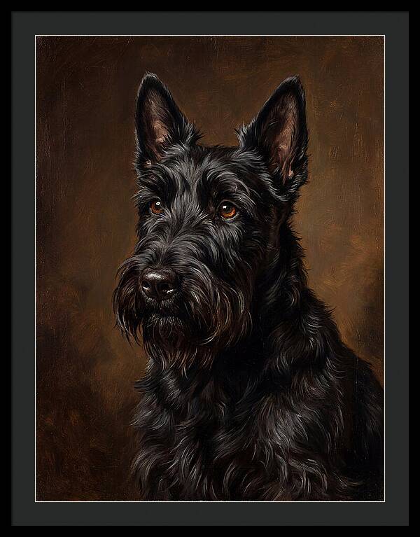 Classic Oil Portrait Scottish Terrier