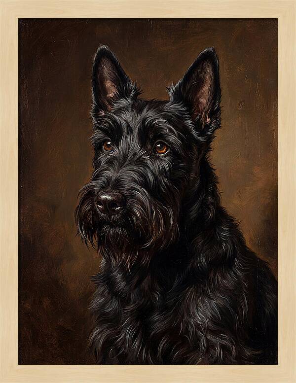 Classic Oil Portrait Scottish Terrier