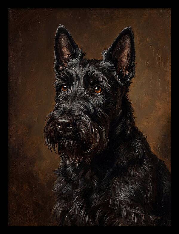 Classic Oil Portrait Scottish Terrier