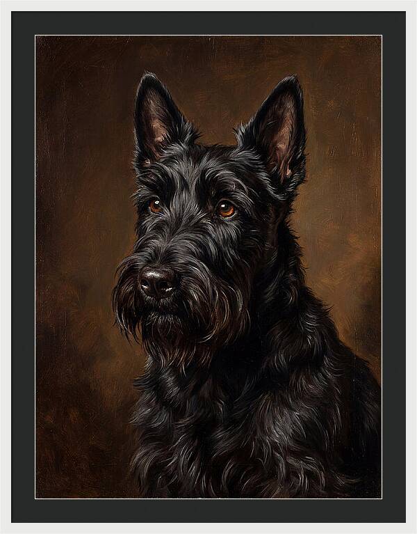 Classic Oil Portrait Scottish Terrier