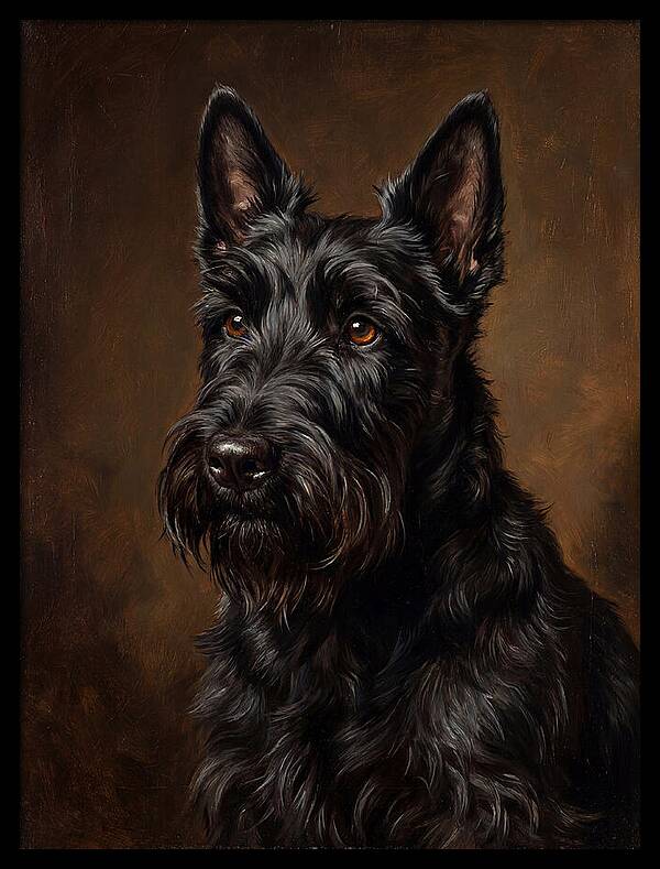Classic Oil Portrait Scottish Terrier