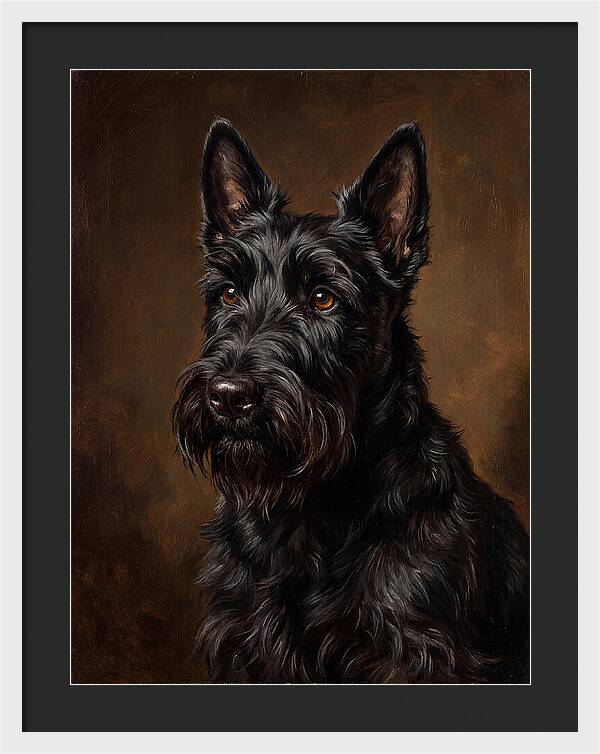 Classic Oil Portrait Scottish Terrier