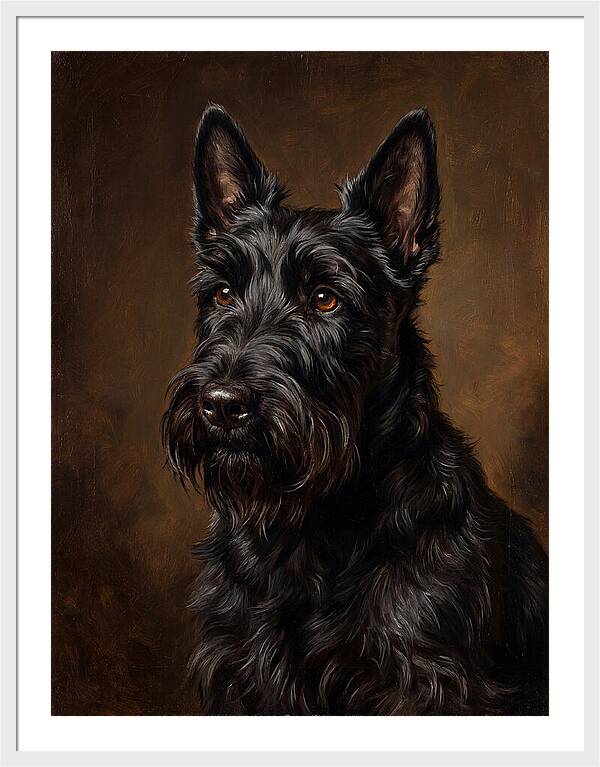 Classic Oil Portrait Scottish Terrier