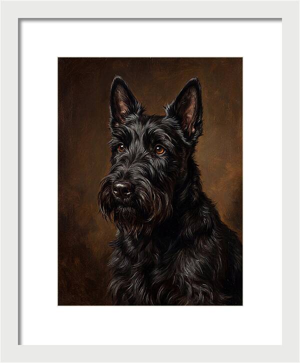Classic Oil Portrait Scottish Terrier