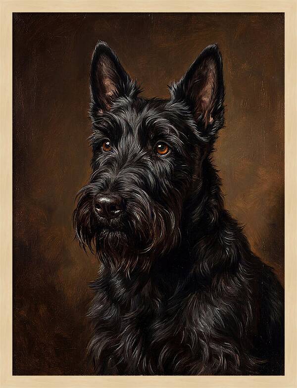 Classic Oil Portrait Scottish Terrier
