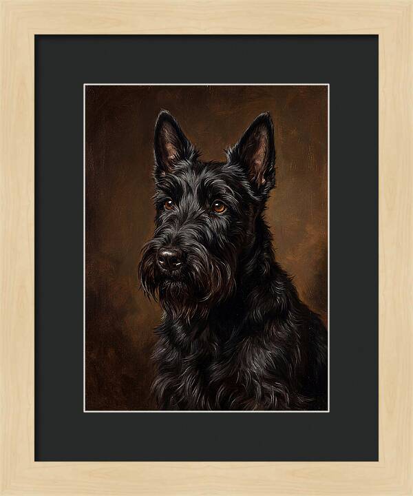 Classic Oil Portrait Scottish Terrier