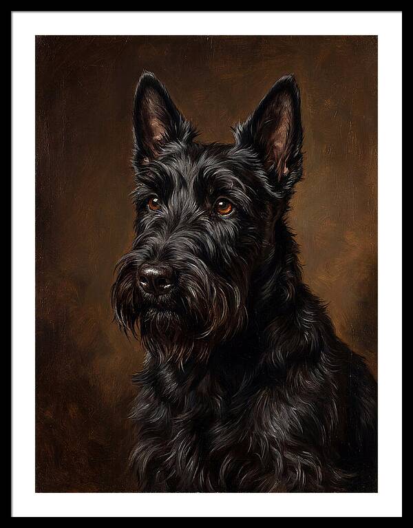 Classic Oil Portrait Scottish Terrier