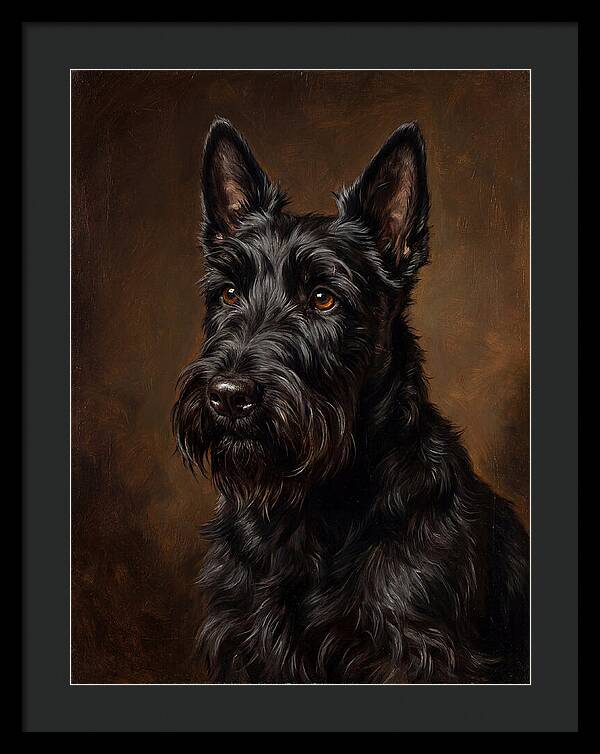 Classic Oil Portrait Scottish Terrier