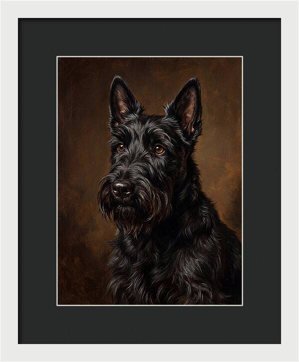 Classic Oil Portrait Scottish Terrier