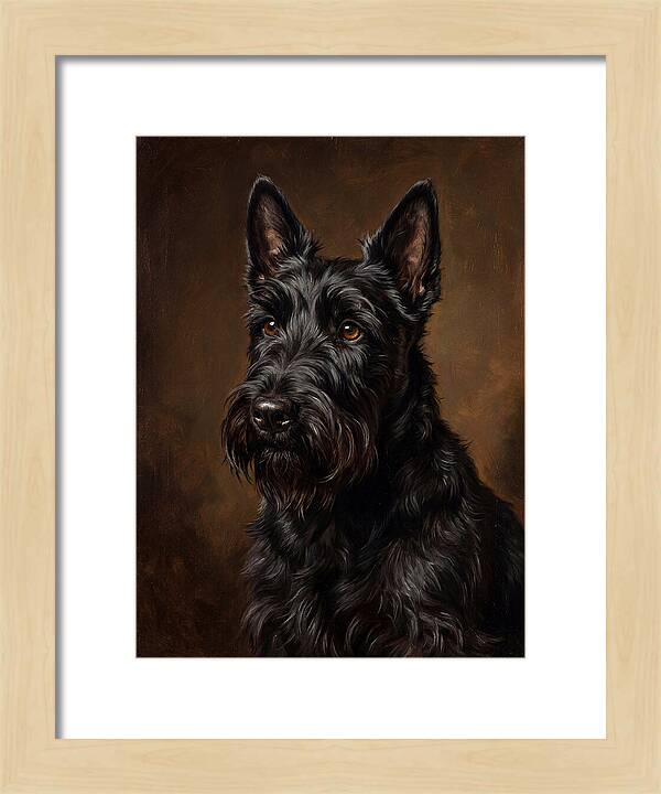 Classic Oil Portrait Scottish Terrier