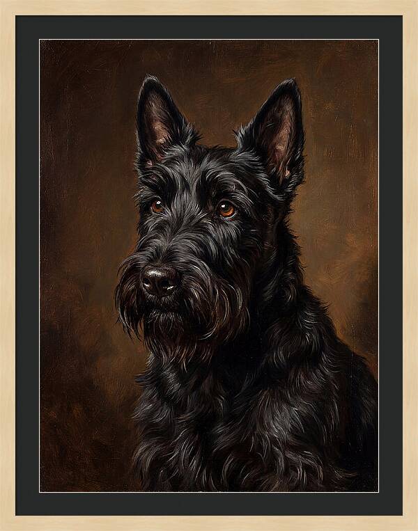 Classic Oil Portrait Scottish Terrier